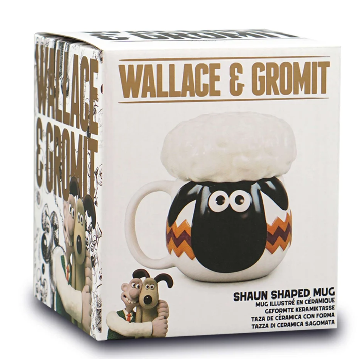 Shaun the Sheep Shaped Mug with Lid, 350ml – Wallace & Gromit