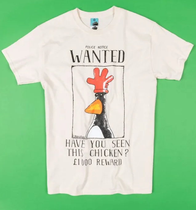 Wallace & Gromit Feathers McGraw Wanted Poster Ecru T-Shirt