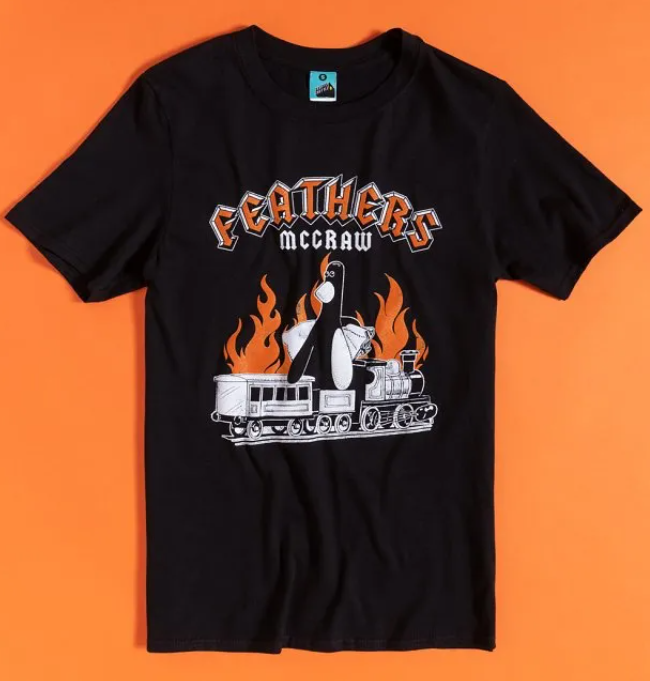 Wallace & Gromit Feathers McGraw Rock Black T-Shirt