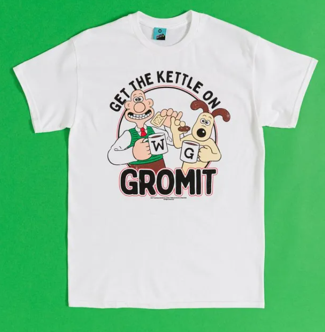 Wallace & Gromit Get The Kettle On White T-Shirt