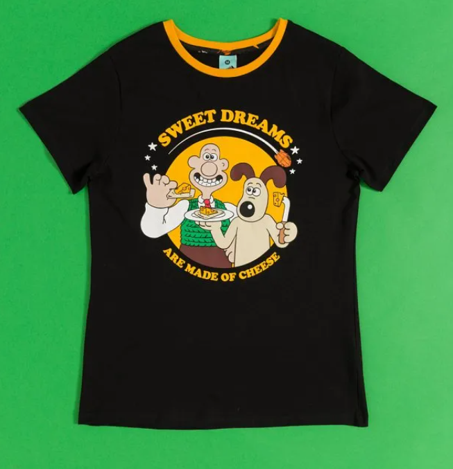 Women'S Wallace & Gromit Sweet Dreams Are Made Of Cheese Pyjamas With Scrunchie