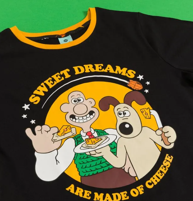Women'S Wallace & Gromit Sweet Dreams Are Made Of Cheese Pyjamas With Scrunchie