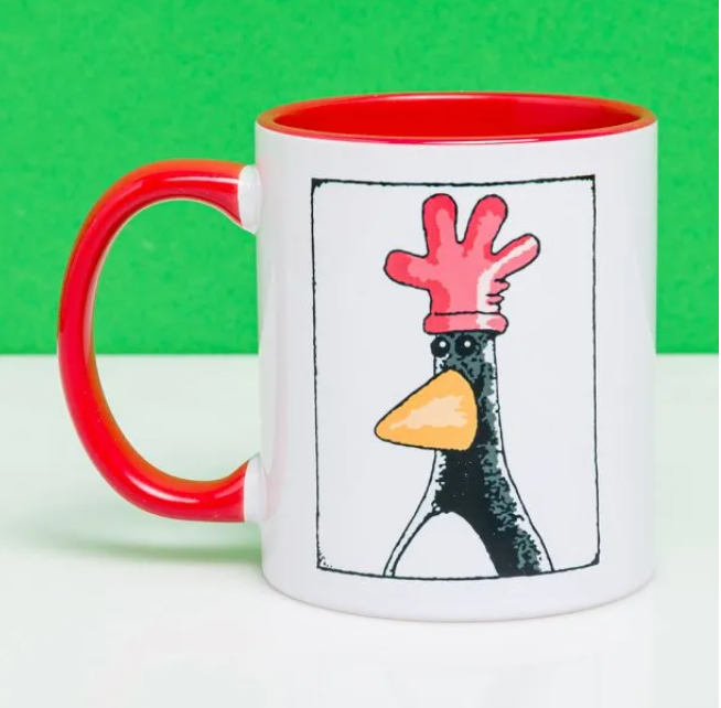 Wallace & Gromit Feathers McGraw Wanted Poster Red Handle Mug