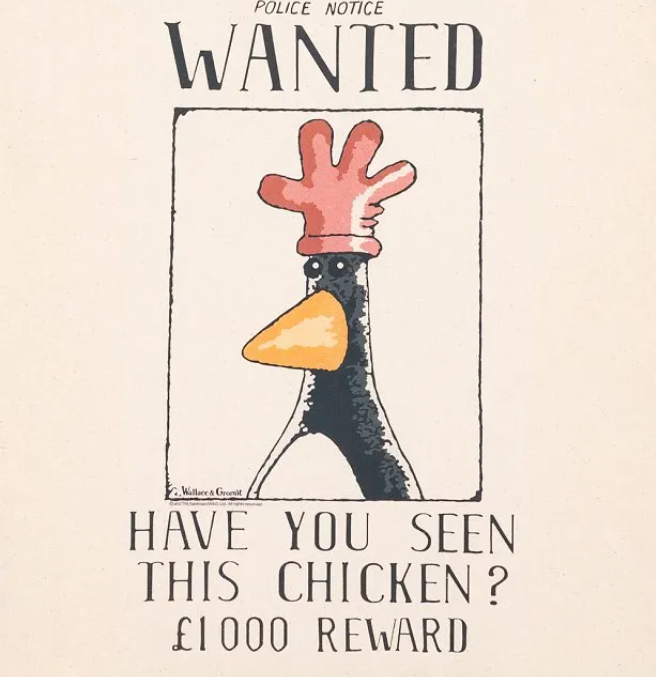 Wallace & Gromit Feathers McGraw Wanted Poster Tote Bag