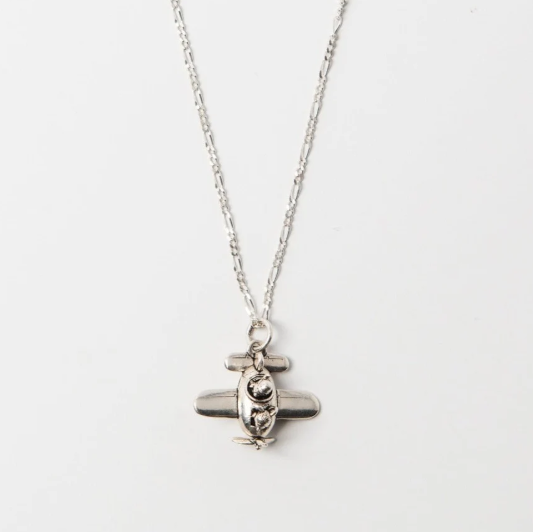 Gromit in a Plane Necklace (Sterling Silver)