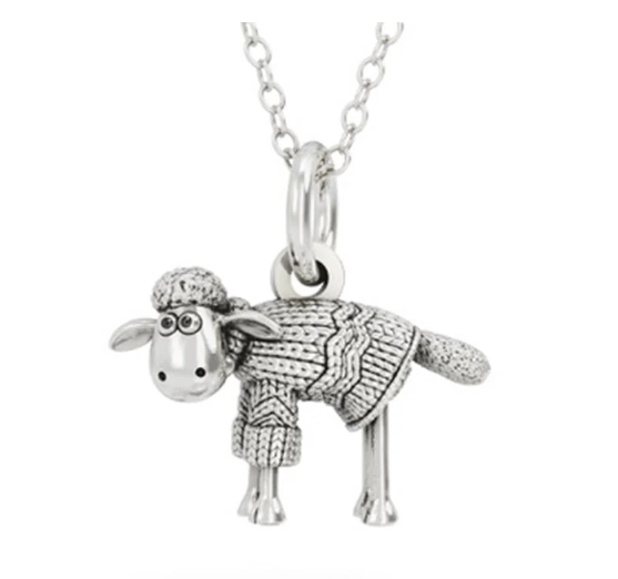 Shaun the Sheep 'A Close Shave' in a Jumper Necklace (Sterling Silver)