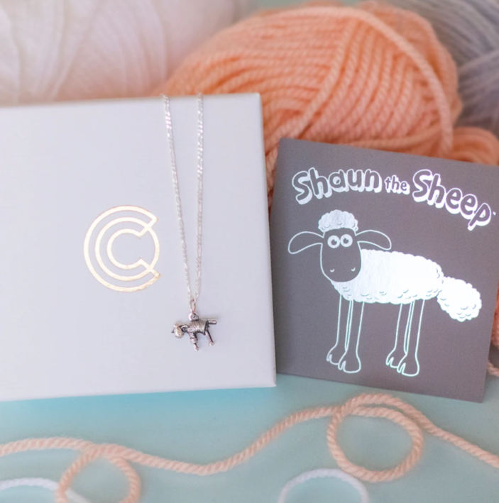 Shaun the Sheep 'A Close Shave' in a Jumper Necklace (Sterling Silver)
