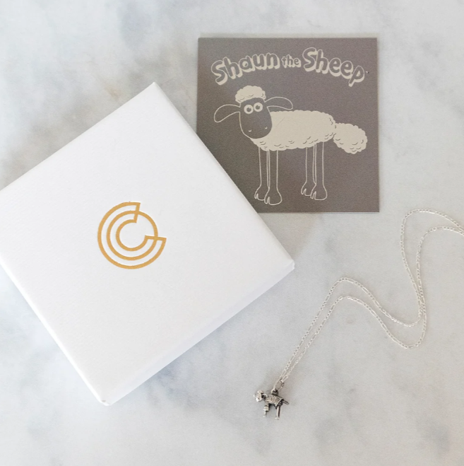 Shaun the Sheep 'A Close Shave' in a Jumper Necklace (18ct Gold Vermeil)