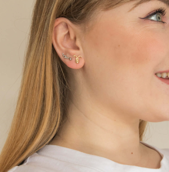 Gromit Stud Earrings (18ct Gold Vermeil)