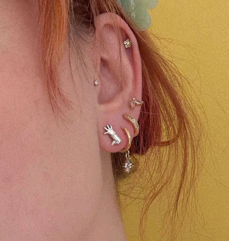 Feathers McGraw Stud Earrings (18ct Gold Vermeil)