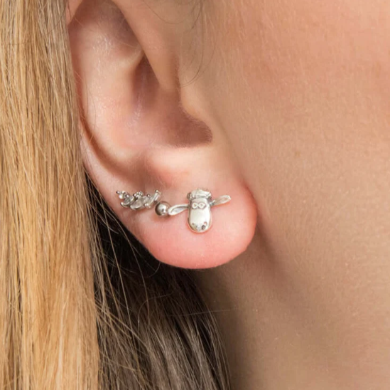 Shaun the Sheep Stud Earrings (Sterling Silver)