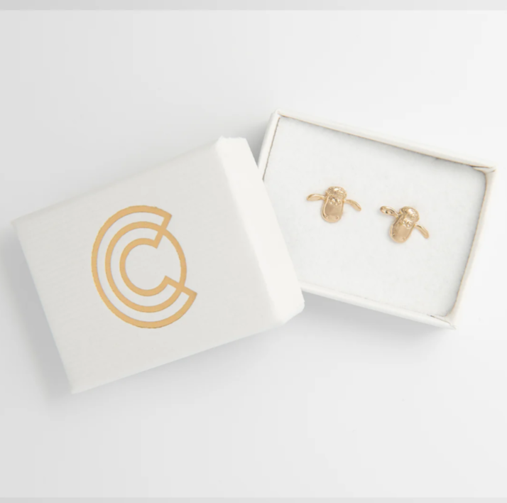 Shaun the Sheep Stud Earrings (18ct Gold Vermeil)