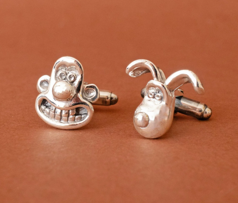 Wallace and Gromit Dynamic Duo Cufflinks (Sterling Silver)