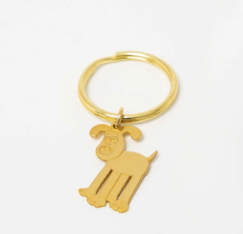 Brass Etched Gromit Keyring