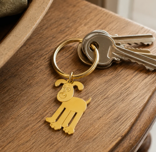 Brass Etched Gromit Keyring