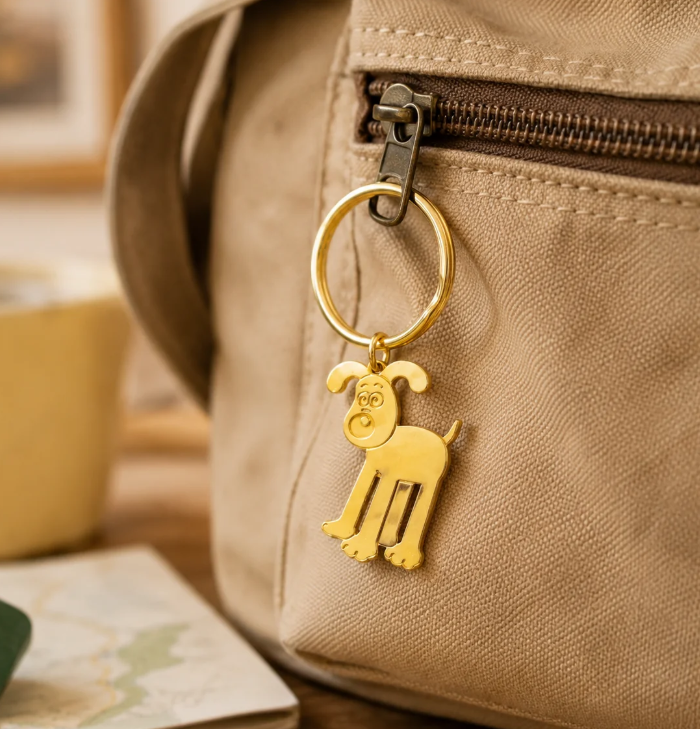 Brass Etched Gromit Keyring