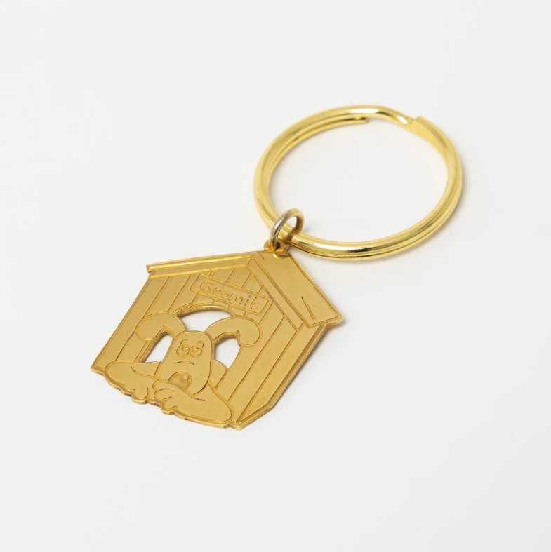 Brass Etched Gromit Kennel Keyring