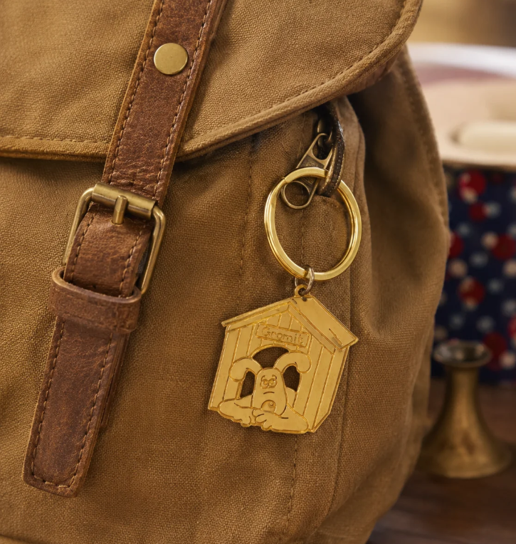 Brass Etched Gromit Kennel Keyring