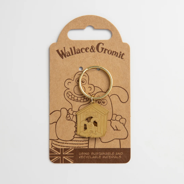 Brass Etched Gromit Kennel Keyring
