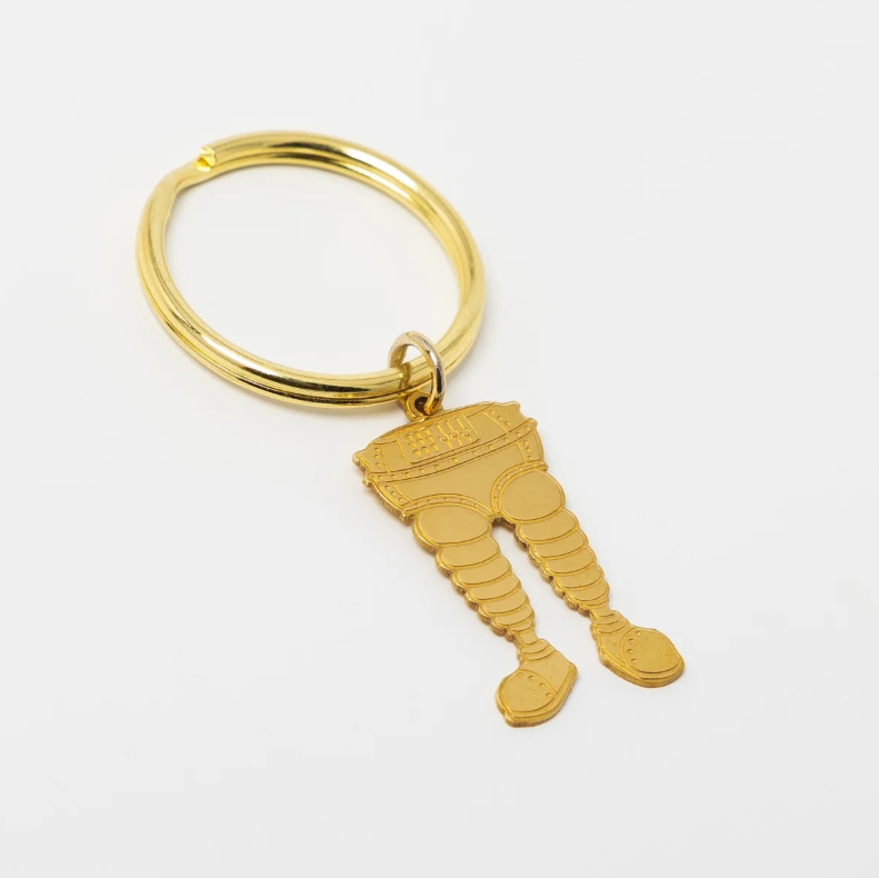 Brass Etched Wrong Trousers Keyring