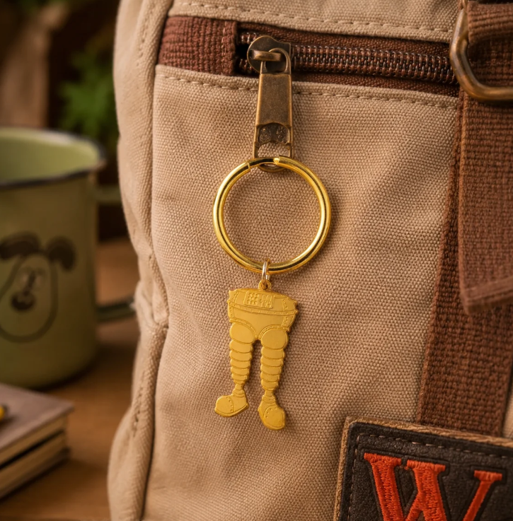 Brass Etched Wrong Trousers Keyring