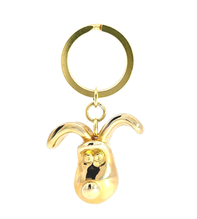 Gromit Head 3D Brass Keyring