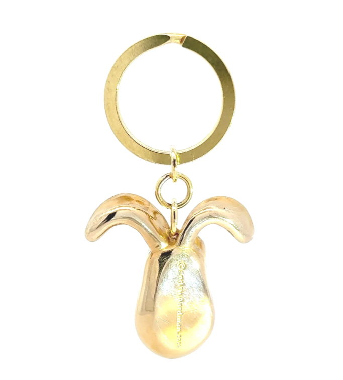 Gromit Head 3D Brass Keyring