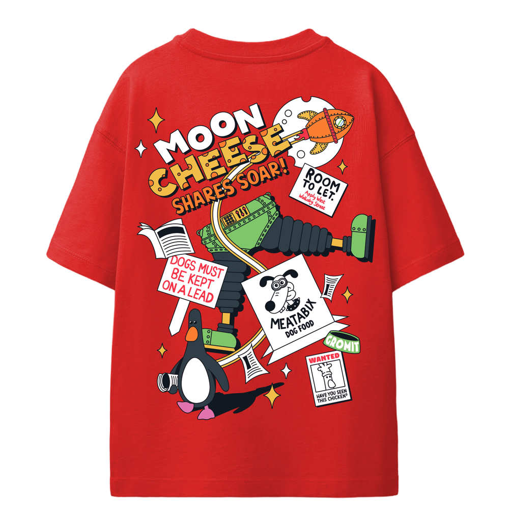 Wallace & Gromit Moon Cheese Shares Soar! Kids’ T-Shirt
